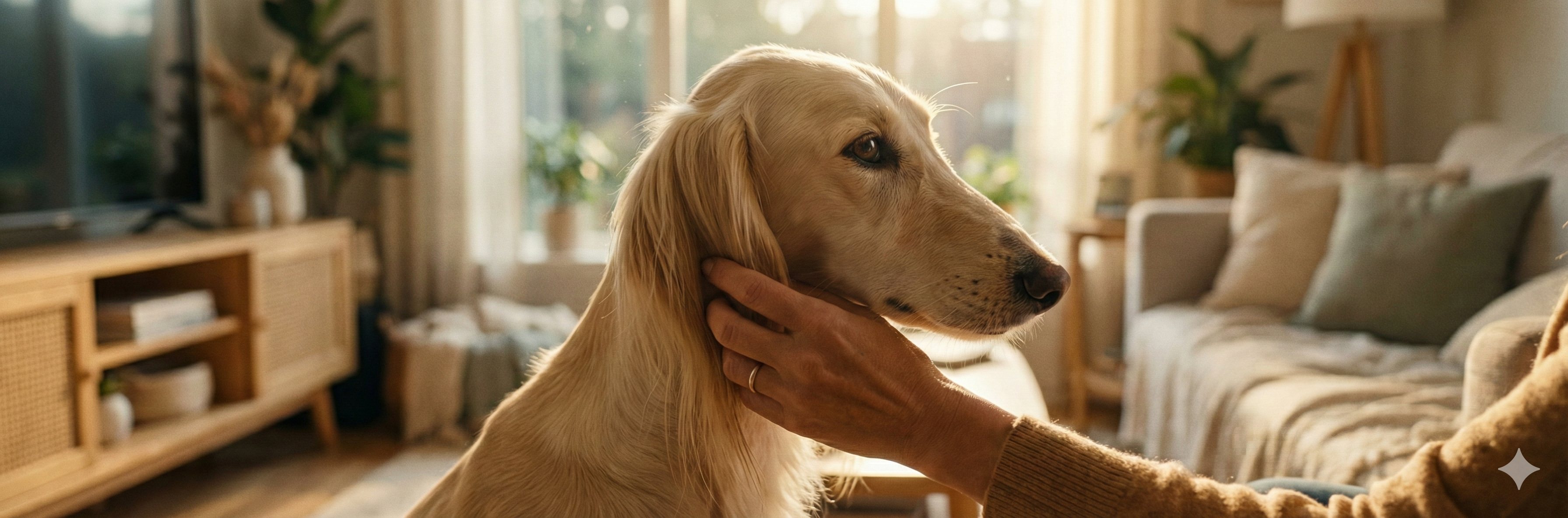 飼い主と愛犬の静かな対話